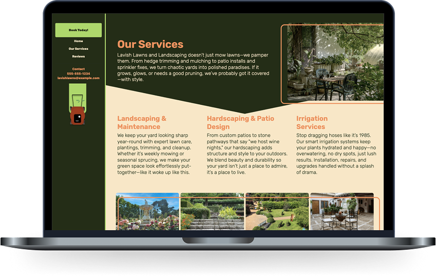a website example for lawn care small business